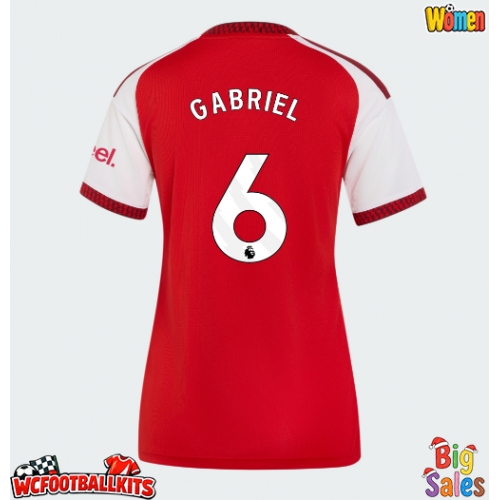 Arsenal Gabriel Magalhaes #6 Replica Home Stadium Shirt for Women 2026-27 Short Sleeve